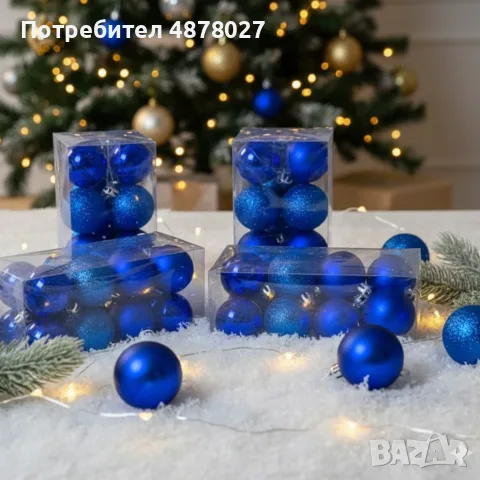 Коледни топки за украса, 24 броя  с кутия - SD36, снимка 8 - Коледни подаръци - 55496744