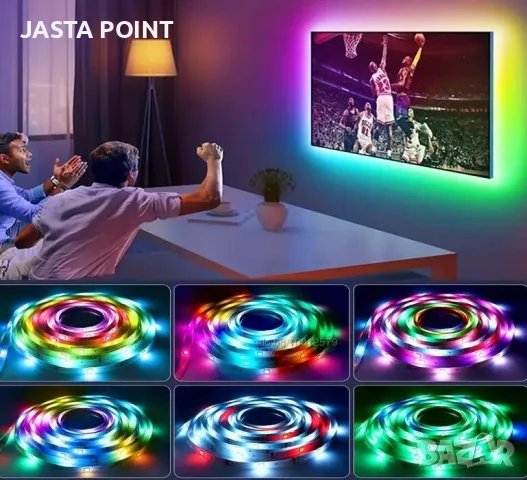 5м LED Лента RGB-IC, Bluetooth, Цветомузика, Микрофон, App, Дистанционно, снимка 3 - Лед осветление - 55326600