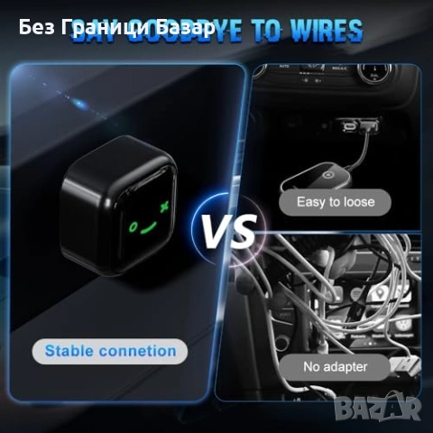 Нов Wireless CarPlay Android Auto адаптер за iPhone iOS 10+ USB-C кола телефон връзка, снимка 8 - Друга електроника - 55071609