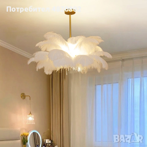Feathra – висяща лампа с пера, снимка 2 - Лампи за таван - 54605768