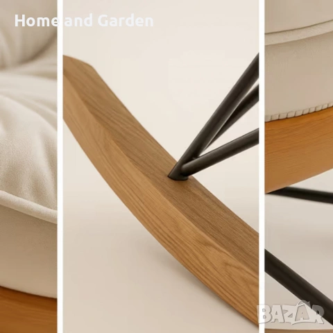 Елегантен люлеещ се стол с удобна възглавница за максимален комфорт, снимка 6 - Столове - 53973651