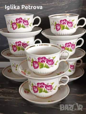 Руски сервиз за чай , снимка 2 - Антикварни и старинни предмети - 54126556