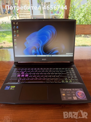 MSI Katana 15 B13VEK | RTX 4050 | i7-13620H | 16GB DDR5 | 144Hz, снимка 2 - Лаптопи за игри - 55443383