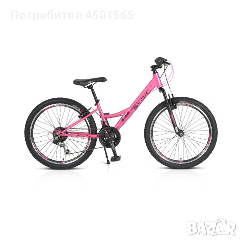 Велосипед със скорости 24" Princess розов , снимка 2 - Детски велосипеди, триколки и коли - 54773267