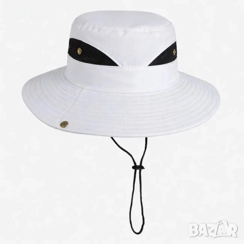 Мъжка шапка тип bucket бяла_1261618