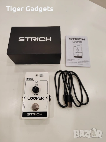 Looper педал STRICH за китара 90 мин запис 3 лупа USB-C, снимка 6 - Китари - 54194748