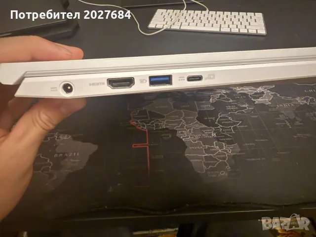 Геймърски лаптоп Acer Nitro V14 (Pearl White) – Ryzen 7 8845HS/32GB RAM/RTX 4050, в гаранция, снимка 4 - Лаптопи за игри - 55461687