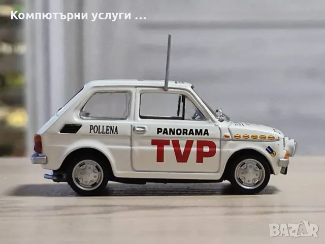 FIAT 126p TVP Monte Carlo 1975 - мащаб 1:43 на Hachette моделът е нов в блистер, снимка 5 - Колекции - 55568112