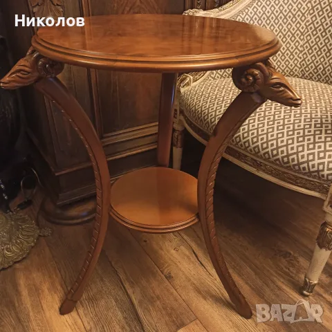 Кафе маса с глави на овни, снимка 4 - Антикварни и старинни предмети - 55503049