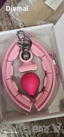 Регулируем Hula-Hop с магнитен масаж HMS HHM15, PVC/ABS, 78.5-110cm, розово/бяло, снимка 2 - Фитнес уреди - 54167605