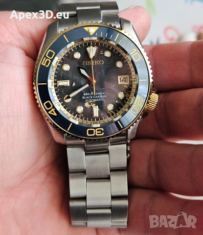 Часовник Seiko Carbon Edition mod, снимка 2 - Мъжки - 54552342