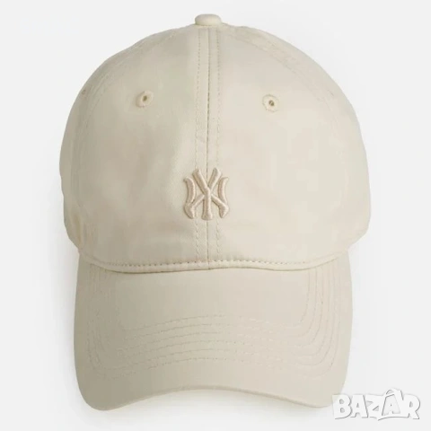 Памучна шапка жокей екрю NY_1261227, снимка 2 - Шапки - 54883938