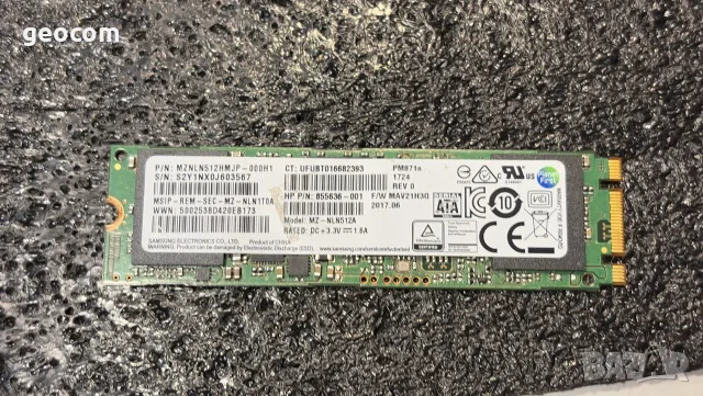 512GB SSD Samsung PM971a M2-2280 (S-ATA III,MLC,540/520Mbps)