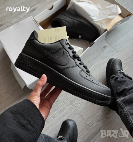 Nike Air Force 1 Black Нови Черни Дамски Маратонки Найк с Кутия 