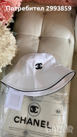 шапка ШАНЕЛ*Chanel bucket hat cotton, снимка 4 - Шапки - 54954386