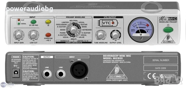 Нов микрофонен предусилвател Behringer MIC800, снимка 4 - Ресийвъри, усилватели, смесителни пултове - 54905941