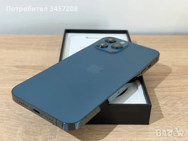 iPhone 12 Pro Max, 128GB – Pacific Blue (Като НОВ!), снимка 3 - Apple iPhone - 54312178
