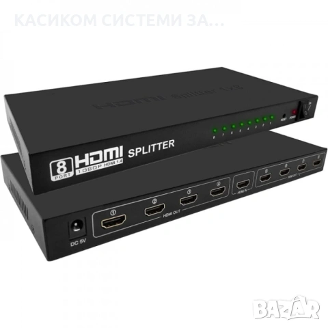 HDMI Сплитер 1 към 8 Full HD 1080P – 8 Порта, Усилвател