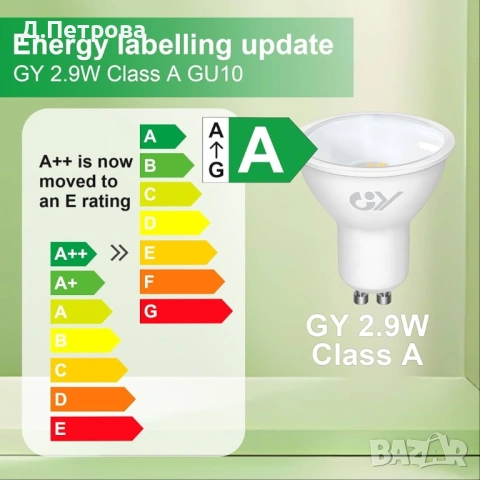 10 бр LED крушки GU10 2.9W (50W) | 520lm | Клас A , снимка 3 - Крушки - 54135770