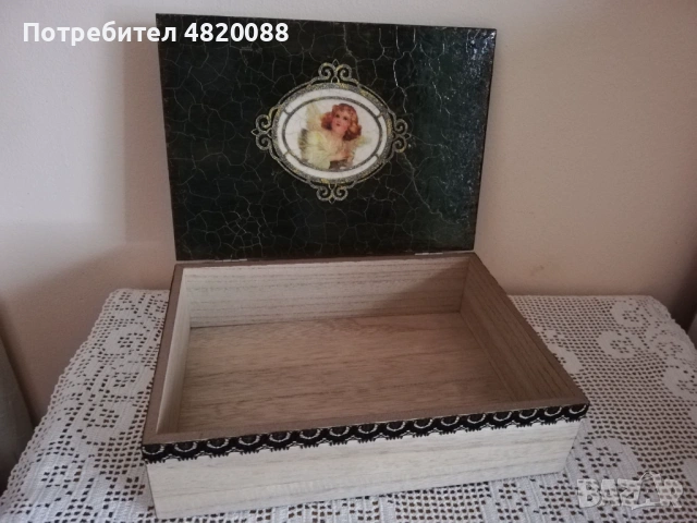 Кутия за бижута дървена ръчна декорация с релеф, снимка 6 - Други - 54495146