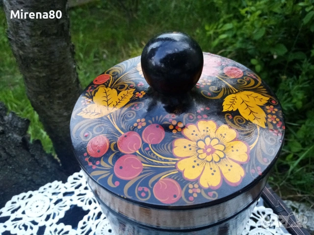 ХОХЛОМА - голям буркан, снимка 2 - Антикварни и старинни предмети - 54496105