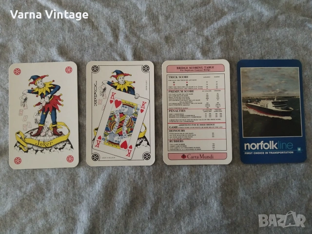 Винтидж колекционерски карти NORFOLK LINE. CARTA MUNDI Белгия., снимка 3 - Карти за игра - 55234823