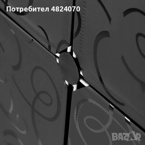 Черен модулен шкаф за обувки 3 модула – 6-етажен органайзер с вратички, снимка 3 - Шкафове - 54671195