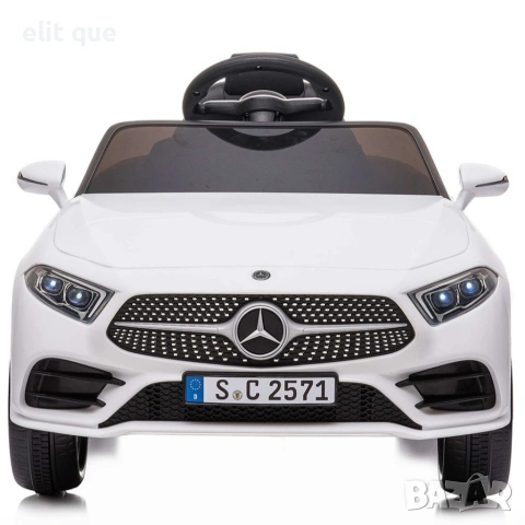 Бяла акумулаторна кола Mercedes Benz CLS350 с кожена седалка 12V, снимка 2 - Други - 55114312