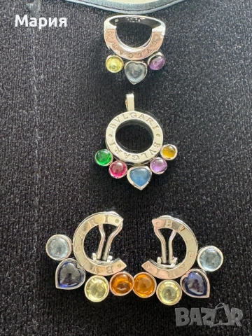 Булгари / Bvlgari комплект от 750 и 585 бяло  злато
