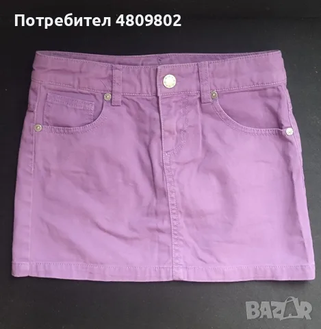 Дънкова мини пола Benetton лилава, р-р 130 см