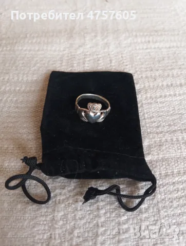 Оригинален ирландски сребърен пръстен Claddagh