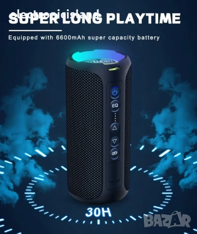 🚀 Мощна 40W Bluetooth Стерео Колонка Ortizan X8 Pro | 30ч Батерия | IPX7 | RGB светлини | TF карта, снимка 4 - Bluetooth тонколони - 54610971