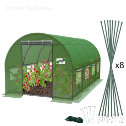 Градинска оранжерия 6x3x2м със здрава рамка, снимка 4 - Оранжерии - 54706293