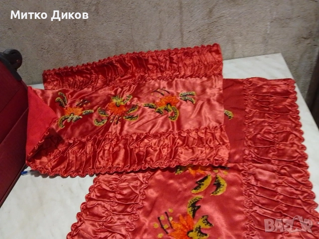 Нови калъфки от соца фъкана бродерия 60х40см три броя, снимка 6 - Спално бельо - 54822581