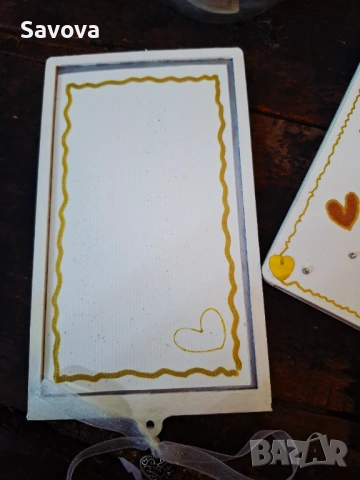 Дървена картичка за пари "Сърца", снимка 4 - Ръчно изработени сувенири - 53078993