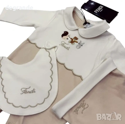 🧸Комплект за бебе от три части с ромпър Fendi🧸, снимка 2 - Комплекти за бебе - 54813486