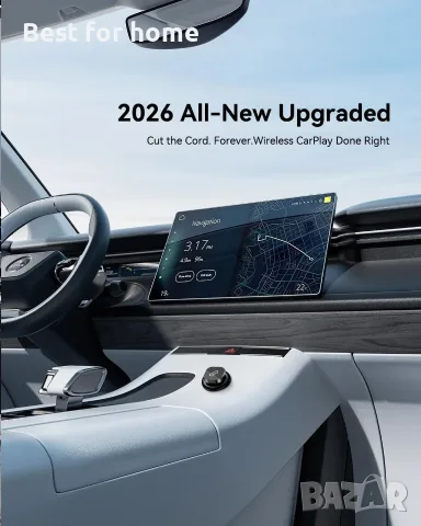 Spedal 2026 Безжичен CarPlay адаптер USB C, Plug & Play Auto-Connect, Съвместим с автомобили от 2016, снимка 3 - Аксесоари и консумативи - 55333649