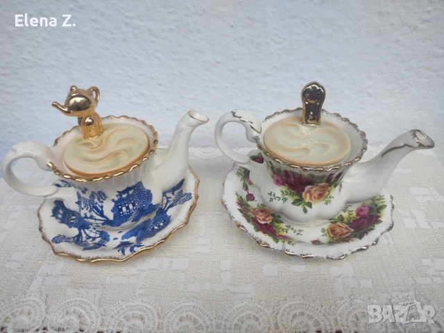 2 уникални чайника Cardew Royal Albert, Country Roses, Old Blue Willow, снимка 3 - Други - 54775710