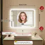 LUVODI Огледало за баня с LED осветление: 800x600 мм стенно огледало с Bluetooth, снимка 7