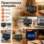 LED електронен часовник на батерии с температура голям екран с аларма будилник светещ дигитален, снимка 4