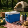 Хладилна кутия Atlantic 60L, пасивна, синя, с поставки за чаши, снимка 5