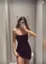 Дамска рокля Zara, бордо цвят, XS/ S размер, снимка 2