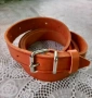 МАКСИ Мъжки колан (150 см) – ЕСТЕСТВЕНА КОЖА – Цвят Керемида, снимка 3