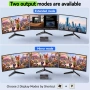 KVM превключвател 3 монитора 2 компютъра 8K@60Hz, KVM превключвател за три монитора за работа , снимка 3