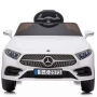 Бяла акумулаторна кола Mercedes Benz CLS350 с кожена седалка 12V, снимка 2