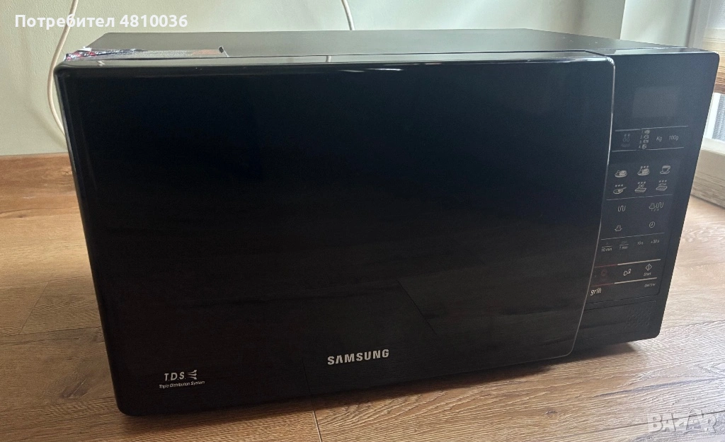 Комплект микровълнова фурна с Грил Samsung GW731K – 20 л. (Отлично състояние) с 4 тигана, 4 ножа…, снимка 1