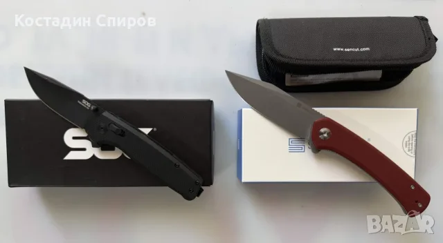 сгъваеми ножове SOG Terminus XR Black и SENCUT Snap Burgundy