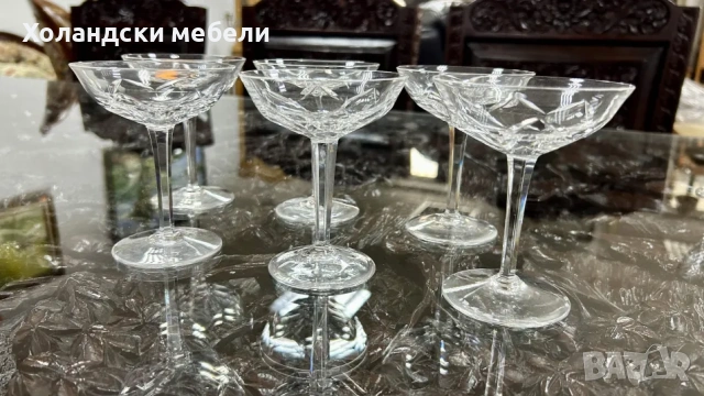 Комплект кристални чаши, снимка 5 - Чаши - 54711264