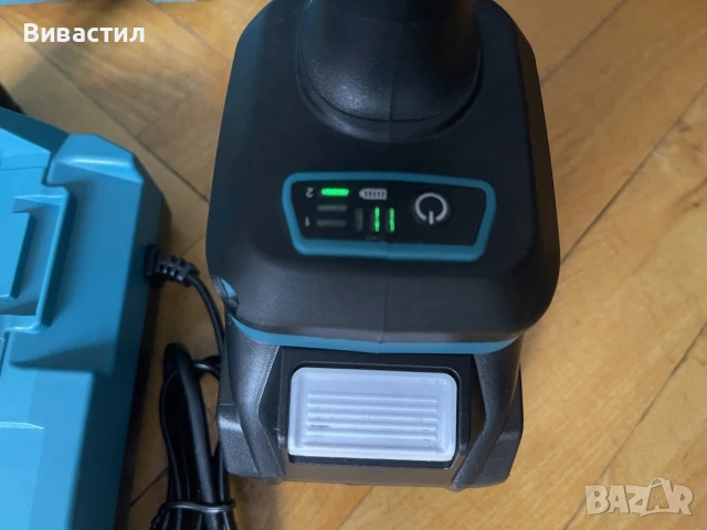 Гайковерт импакт 850Nm с две батерии 8Ан,зарядно,ударна вложка 17 и куфар машината е демонстрационна, снимка 6 - Винтоверти - 55061780