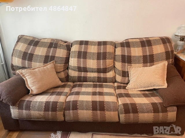 Комплект 2 дивана, табуретка и кресло, снимка 2 - Дивани и мека мебел - 55067606